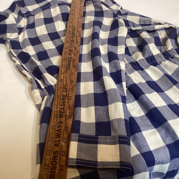 G.H. Bass Co Blue & White Checked Long Sleeve Shirt Dress Womens size medium - Picture 9 of 9